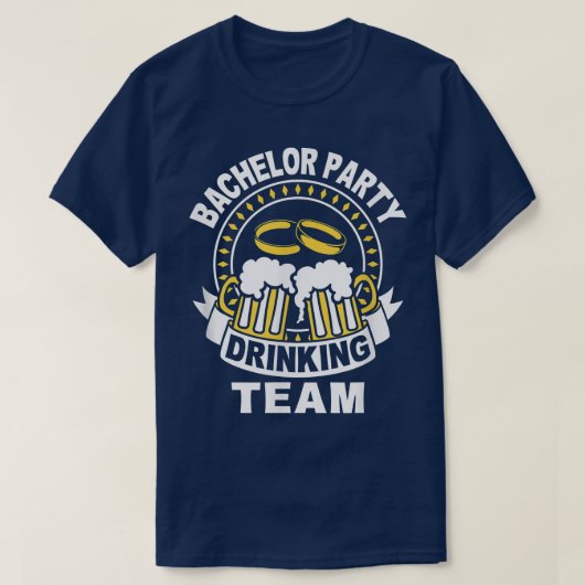 新郎の友人たち 飲み会チーム 面白いTシャツ Tシャツ (デザイン正面)