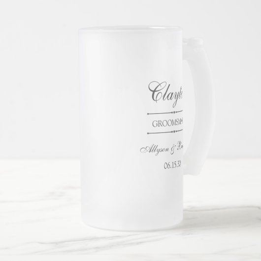 新郎の友人への特別な贈り物 フロストグラスビールジョッキ (正面右)