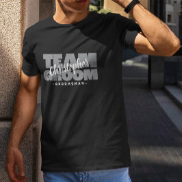 新郎の友人チーム カスタム新婦の名前 Tシャツ