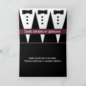 新郎の友人感謝カード3点セット カスタマイズ可能 V2 サンキューカード (内部)