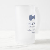 新郎の友人 ブルー ボウタイ フロストグラスビールジョッキ (正面右)