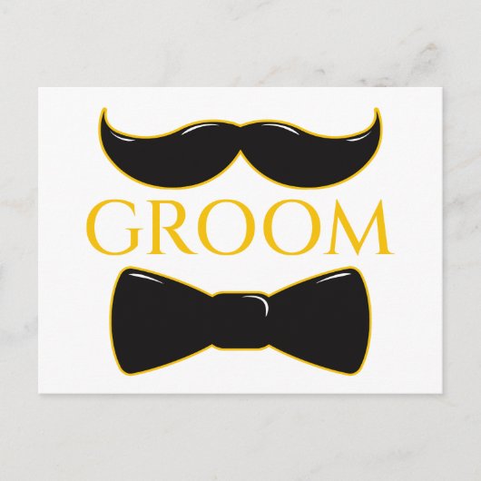 新郎の口ひげと蝶ネクタイ ポストカード (正面)