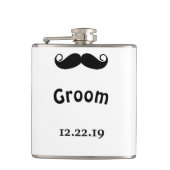 新郎の口ひげ結婚ヒップスター フラスク (正面)