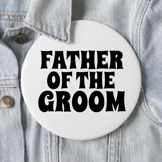 新郎の大きな丸いボタンバッジの父 缶バッジ (インサイチュ)