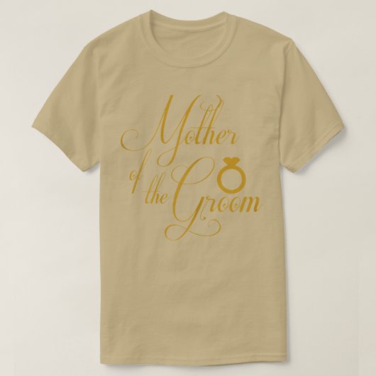 新郎の女性の母かわいいブライダル結婚の金ゴールド Tシャツ (デザイン正面)