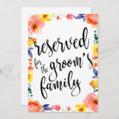新郎の家族のフローラ手頃用に予約 (正面/裏面)