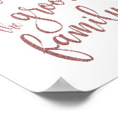 新郎の家族バラ金ゴールドグリッター用の看板 ポスター (角)