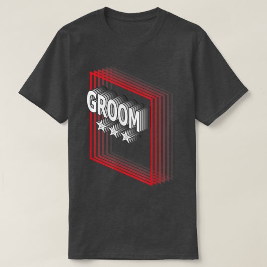 新郎の役職の評価レトロ Tシャツ (デザイン正面)