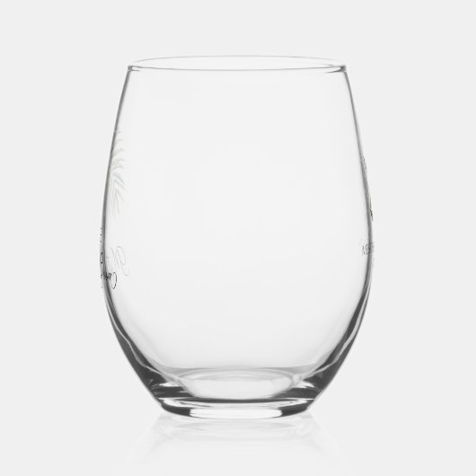 新郎の手のひらの葉の親の結婚母 ステムなしワイングラス (左)