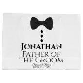 新郎の抱き枕結婚ブラックタイラージの父 ラージペーパーバッグ (裏面)