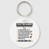 新郎の挑戦 - 面白い新郎への挑戦 キーホルダー (正面)