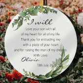 新郎の新婦の贈り物の結婚植物的な母 セラミックオーナメント