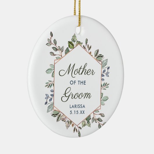 新郎の日パーソナライズされたの母結婚 セラミックオーナメント (右)