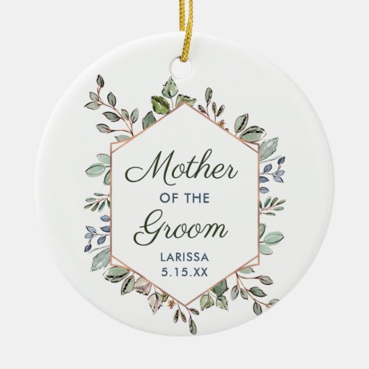 新郎の日パーソナライズされたの母結婚 セラミックオーナメント (正面)