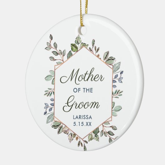 新郎の日パーソナライズされたの母結婚 セラミックオーナメント (左)
