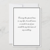 新郎の最も近い友人としての招待 招待状 (裏面)