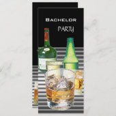 新郎の最後の独身パーティーの飲み物ボトル2 招待状 (正面/裏面)