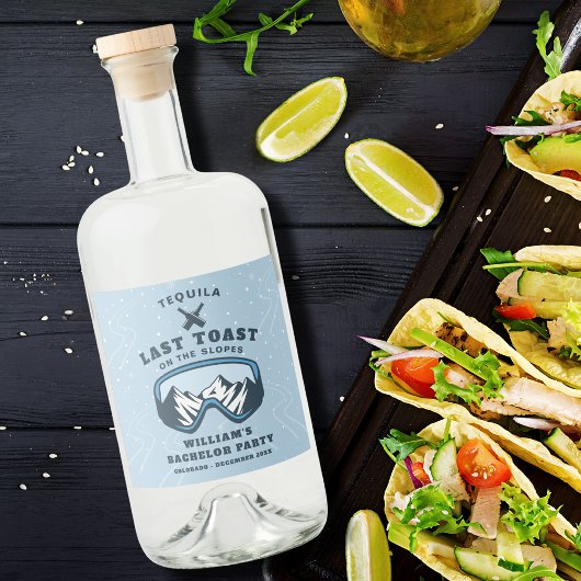新郎の最後の独身パーティー スキーウィークエンド テキーラ リキュールボトルラベル