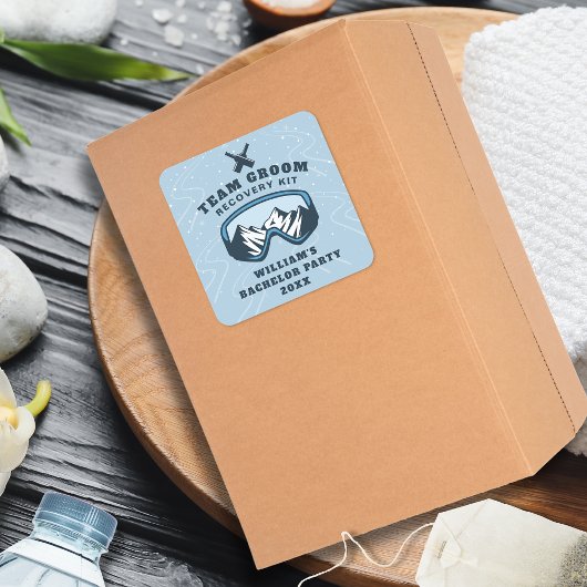 新郎の最後の週末スキー旅行のリカバリー スクエアシール