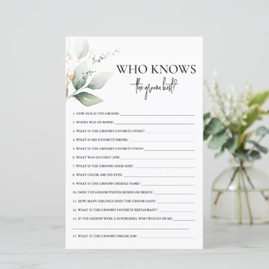 新郎の最高のブライダルシャワーゲーム (スタンド正面)