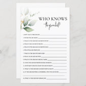 新郎の最高のブライダルシャワーゲーム (正面/裏面)