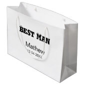 新郎の最高の男の独身パーティーの計画 - 日付：[日付] - 場所：[場所] - 詳細：[詳細] ラージペーパーバッグ (裏面アングル)