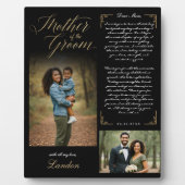 新郎の母が思い出結婚に残る写真 フォトプラーク (正面)