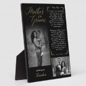 新郎の母なる黒い写真結婚の形見 フォトプラーク (側面)