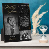 新郎の母なる黒い写真結婚の形見 フォトプラーク (側面)