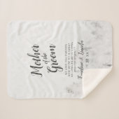 新郎の母に霜の松の引用文 シェルパブランケット (正面(横))