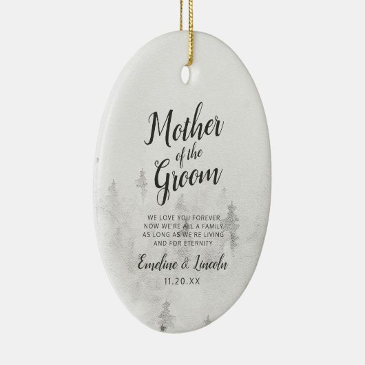 新郎の母に霜の松の引用文 セラミックオーナメント (右)