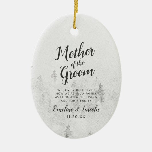 新郎の母に霜の松の引用文 セラミックオーナメント (正面)