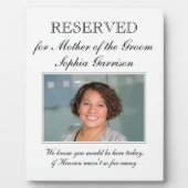 新郎の母のための予約された記念 フォトプラーク (正面)