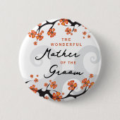 新郎の母は熱帯の花の渦巻結婚く 缶バッジ (正面)