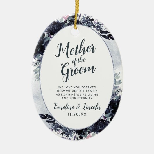 新郎の母への夜のフローラ引用文 セラミックオーナメント (正面)