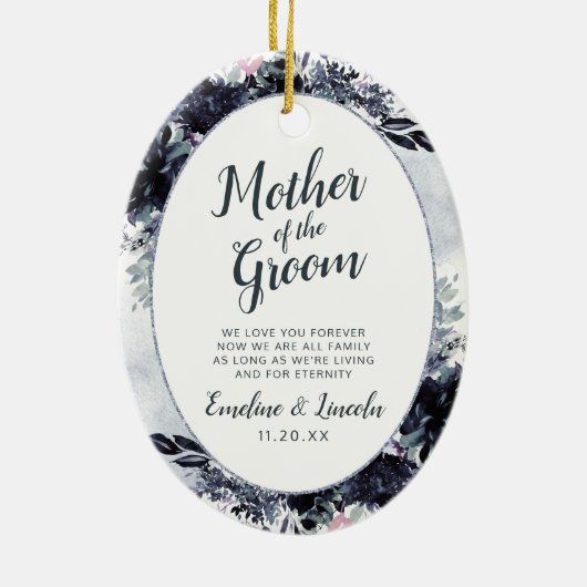 新郎の母への夜のフローラ引用文 セラミックオーナメント (裏面)