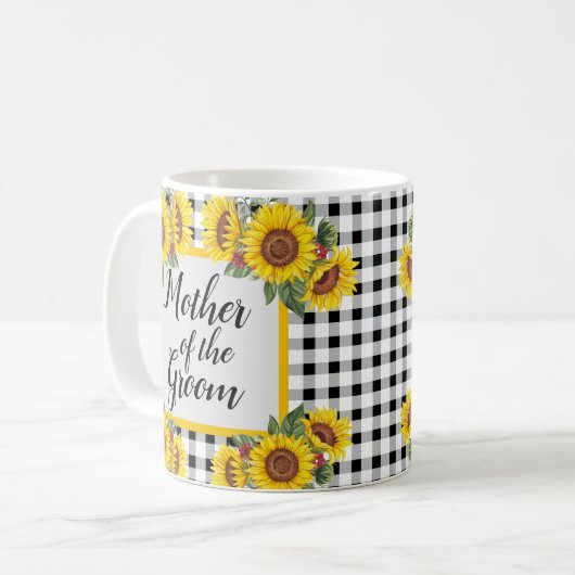 新郎の母イングパーソナライズされたハムひまわり コーヒーマグカップ (正面左)