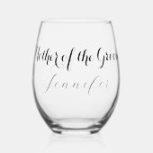 新郎の母スクリプト名ギフト結婚ズ ステムなしワイングラス (正面)