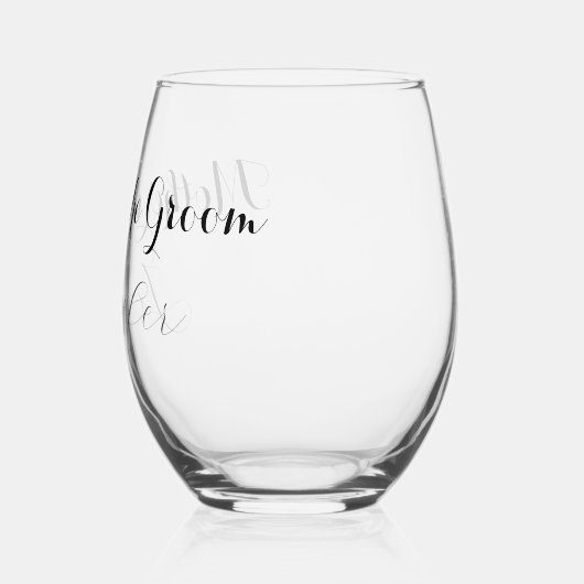 新郎の母スクリプト名ギフト結婚ズ ステムなしワイングラス (左)