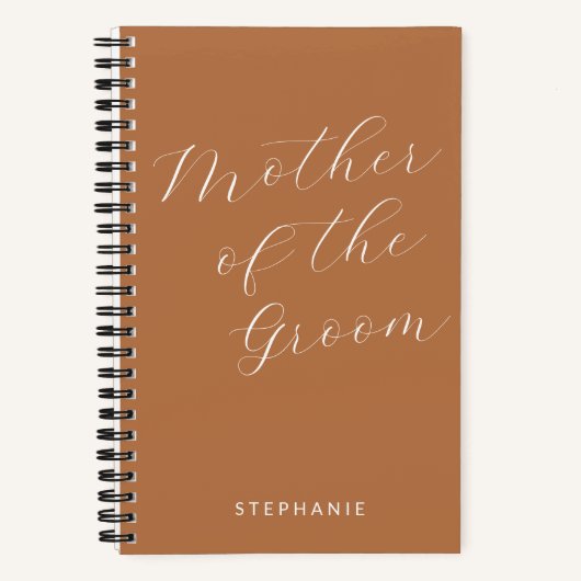 新郎の母テラコッタパーソナライズされたー ノートブック (正面)