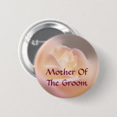 新郎の母バラの結婚花のボタン 缶バッジ (正面&裏面)