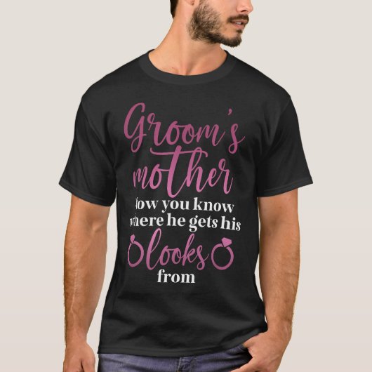 新郎の母 お義母さん おふざけ ママの日のプレゼント Tシャツ (正面)