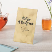 新郎の母 – 金ゴールド上の編集可能文字 台座サイン (インサイチュ)