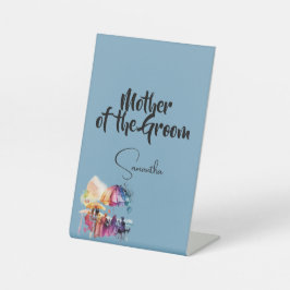 新郎の母 – 青の編集可能文字 台座サイン