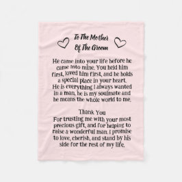 新郎の毛布の記念結婚品の母 フリースブランケット