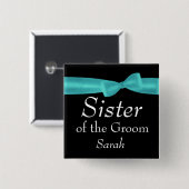 新郎の水の弓結婚式の名前をカスタムするY138の姉妹 缶バッジ (正面&裏面)