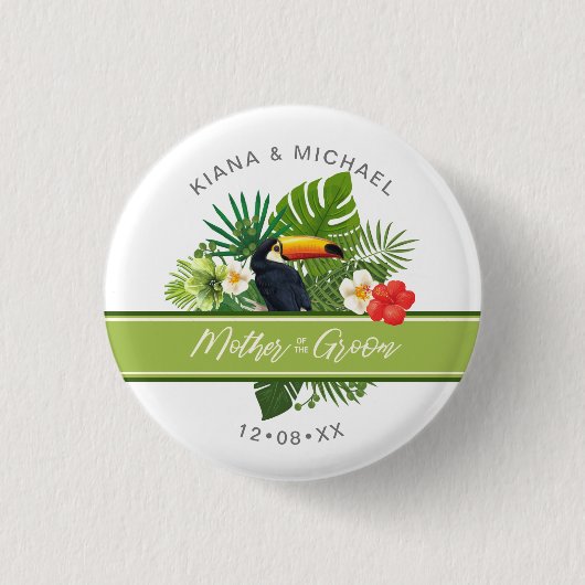 新郎の水彩熱帯マザーID577 缶バッジ (正面)