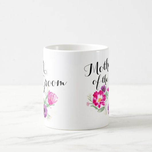 新郎の水彩画の母によってはマグが開花します コーヒーマグカップ (中央)