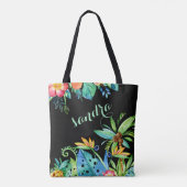 新郎の熱帯花の黒い母 トートバッグ (裏面)