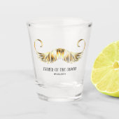 新郎の父のためのカスタムゴールドヒゲショットグラス ショットグラス (正面)
